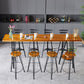 Table de bar de style industriel Table de pub rectangulaire en bois massif en marron