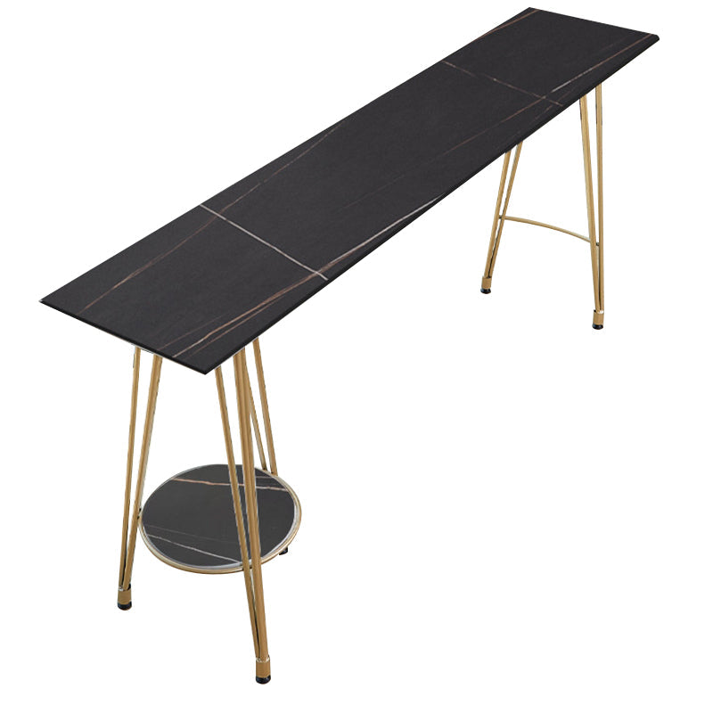 Rectangle Pub Table Glam Stone Bar Table for Cafe and Breakroom Clearhalo 'Bar Furniture' 'Bar Tables' 'bar_tables' 'furn' 'furn_bar_tables' 'Furniture' 'Kitchen & Dining Furniture' 6560796