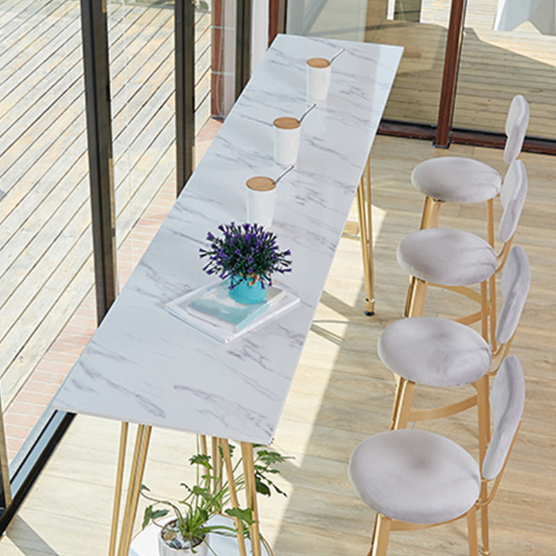 Rectangle Pub Table Glam Stone Bar Table for Cafe and Breakroom Clearhalo 'Bar Furniture' 'Bar Tables' 'bar_tables' 'furn' 'furn_bar_tables' 'Furniture' 'Kitchen & Dining Furniture' 6560799