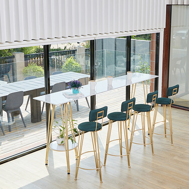 Rectangle Pub Table Glam Stone Bar Table for Cafe and Breakroom Clearhalo 'Bar Furniture' 'Bar Tables' 'bar_tables' 'furn' 'furn_bar_tables' 'Furniture' 'Kitchen & Dining Furniture' 6560800