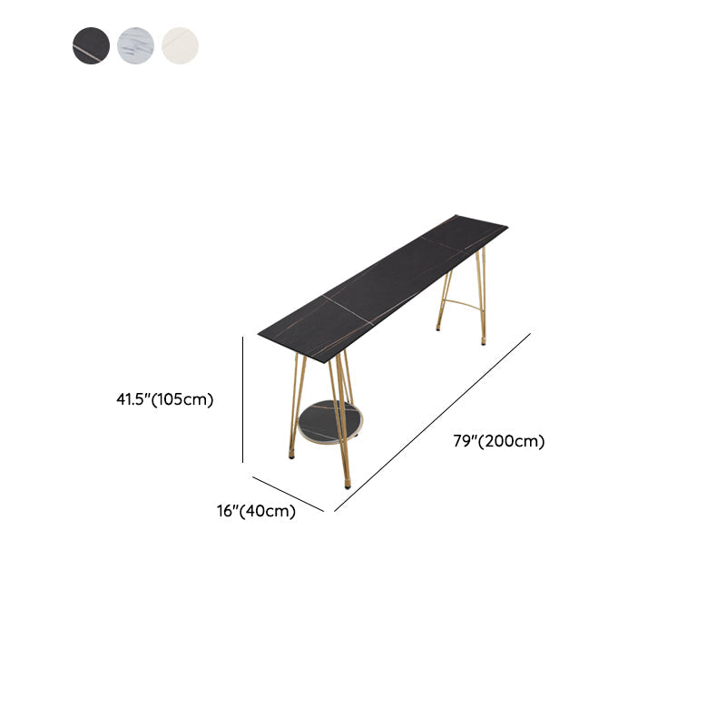 Rectangle Pub Table Glam Stone Bar Table for Cafe and Breakroom Clearhalo 'Bar Furniture' 'Bar Tables' 'bar_tables' 'furn' 'furn_bar_tables' 'Furniture' 'Kitchen & Dining Furniture' 6560807