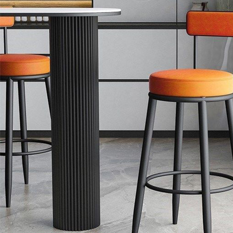 Rechthoekige stenen bar eettafel Bartafel met metalen basis op hoogte