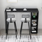 Industrial Style Bar Table Stone Rectangle Pub Table for Outdoor and Breakroom