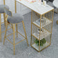 Industrial Style Bar Table Stone Rectangle Pub Table for Outdoor and Breakroom