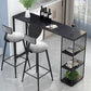 Industrial Style Bar Table Stone Rectangle Pub Table for Outdoor and Breakroom