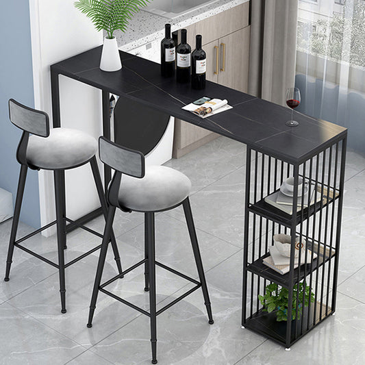 屋外と休憩室用の工業スタイルのバーテーブルストーンレクタングパブテーブル