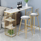 Industrial Style Bar Table Stone Rectangle Pub Table for Outdoor and Breakroom