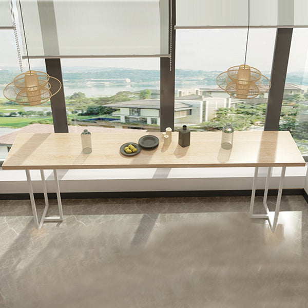 Moderner Bistro-Bartisch aus massivem Holz, rechteckiger Bartisch mit Metallgestell