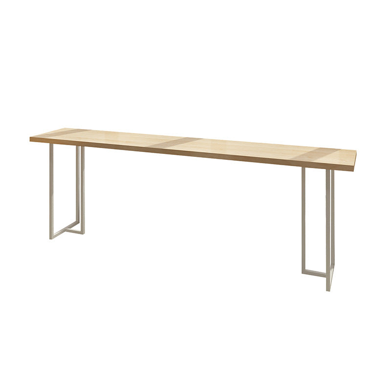 Moderner Bistro-Bartisch aus massivem Holz, rechteckiger Bartisch mit Metallgestell