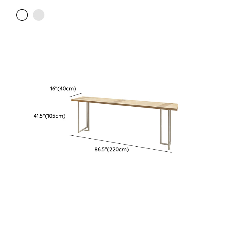 Moderner Bistro-Bartisch aus massivem Holz, rechteckiger Bartisch mit Metallgestell