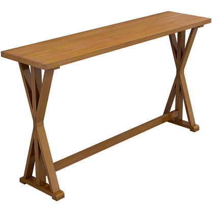 Contemporary Solid Wood Bar Stool Table Rectangle Bar Table in Brown for Indoor Without Chairs Clearhalo 'Bar Furniture' 'Bar Tables' 'bar_tables' 'furn' 'furn_bar_tables' 'Furniture' 'Kitchen & Dining Furniture' 6560892