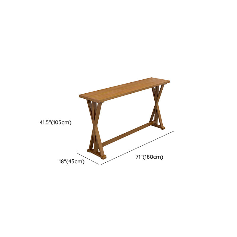Contemporary Solid Wood Bar Stool Table Rectangle Bar Table in Brown for Indoor Clearhalo 'Bar Furniture' 'Bar Tables' 'bar_tables' 'furn' 'furn_bar_tables' 'Furniture' 'Kitchen & Dining Furniture' 6560908