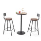 Industrieller Bistro-Stehtisch mit Sockel aus massivem Holz und Metall