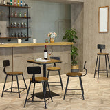 Industrielles Sockel Bistro -Bar Tisch Massivholz und Metallbasisstange Tisch