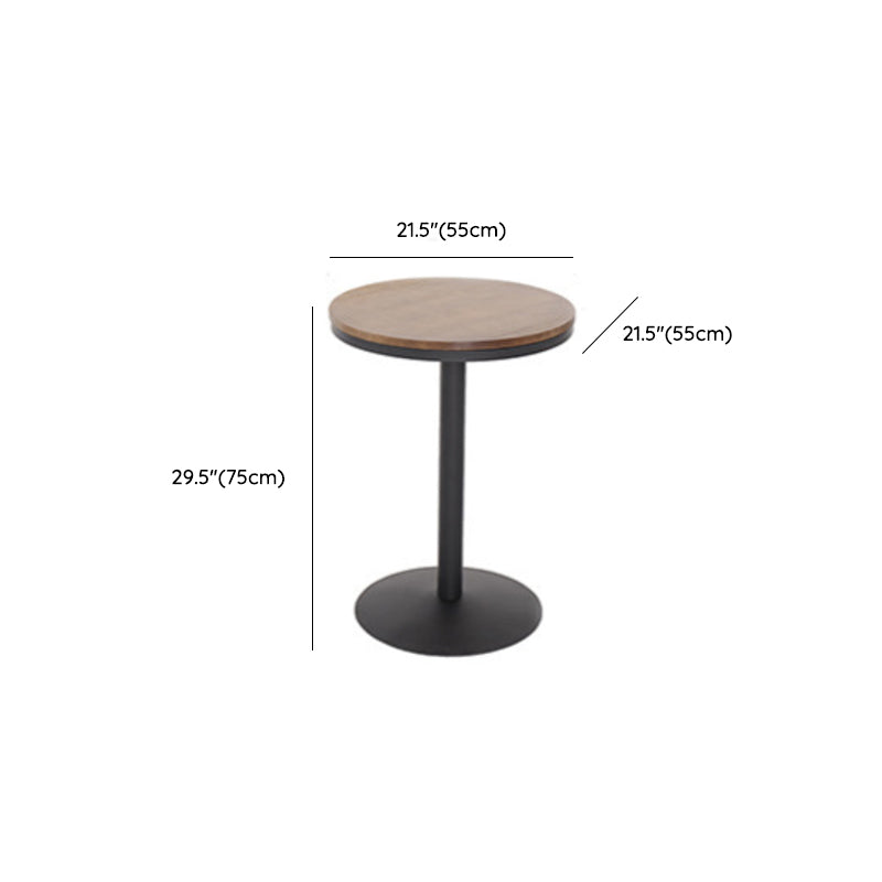 Industrieller Bistro-Stehtisch mit Sockel aus massivem Holz und Metall