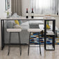 Industrial Rectangle Bar Dining Table Faux Marble Bar Stool Table with Storages Clearhalo 'Bar Furniture' 'Bar Tables' 'bar_tables' 'furn' 'furn_bar_tables' 'Furniture' 'Kitchen & Dining Furniture' 6560937