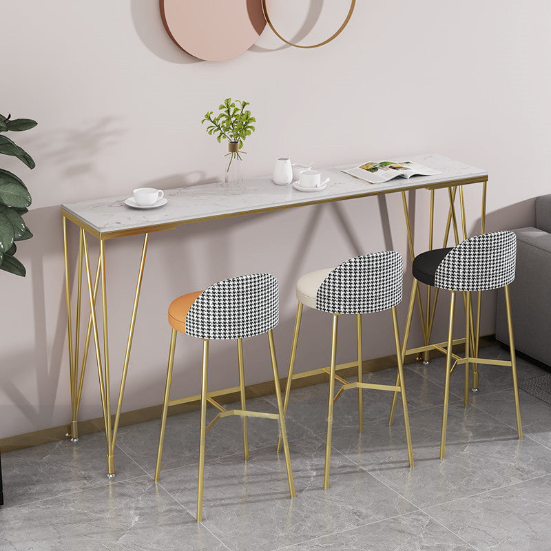 長方形パブテーブルグラム人造大理石トップバーテーブルカフェと休憩室用