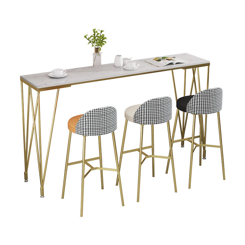 長方形パブテーブルグラム人造大理石トップバーテーブルカフェと休憩室用