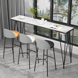 Rechteck Pub Tisch Glam Faux Marmor Top Bar Tisch für Café und Pausenraum