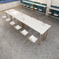 Glam Style Bar Table Set 1/7 Pieces Solid Wood Counter Table with Upholstered Stools