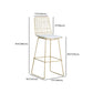 Glam Style Bar Table Set 1/7 Pieces Solid Wood Counter Table with Upholstered Stools