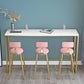 Glam Rectangle Bar Table Set 1/2/4 Pieces Faux Marble Pub Set for Dining Room 4 Pieces: Table, 3 Pink Stools Clearhalo 'Bar Furniture' 'furn' 'furn_home_bar_bar_sets' 'Furniture' 'Home Bars & Bar Sets' 'home_bar_bar_sets' 'Kitchen & Dining Furniture' 6561302