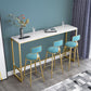 Glam Rectangle Bar Table Set 1/2/4 Pieces Faux Marble Pub Set for Dining Room 4 Pieces: Table, 3 Blue Stools Clearhalo 'Bar Furniture' 'furn' 'furn_home_bar_bar_sets' 'Furniture' 'Home Bars & Bar Sets' 'home_bar_bar_sets' 'Kitchen & Dining Furniture' 6561307