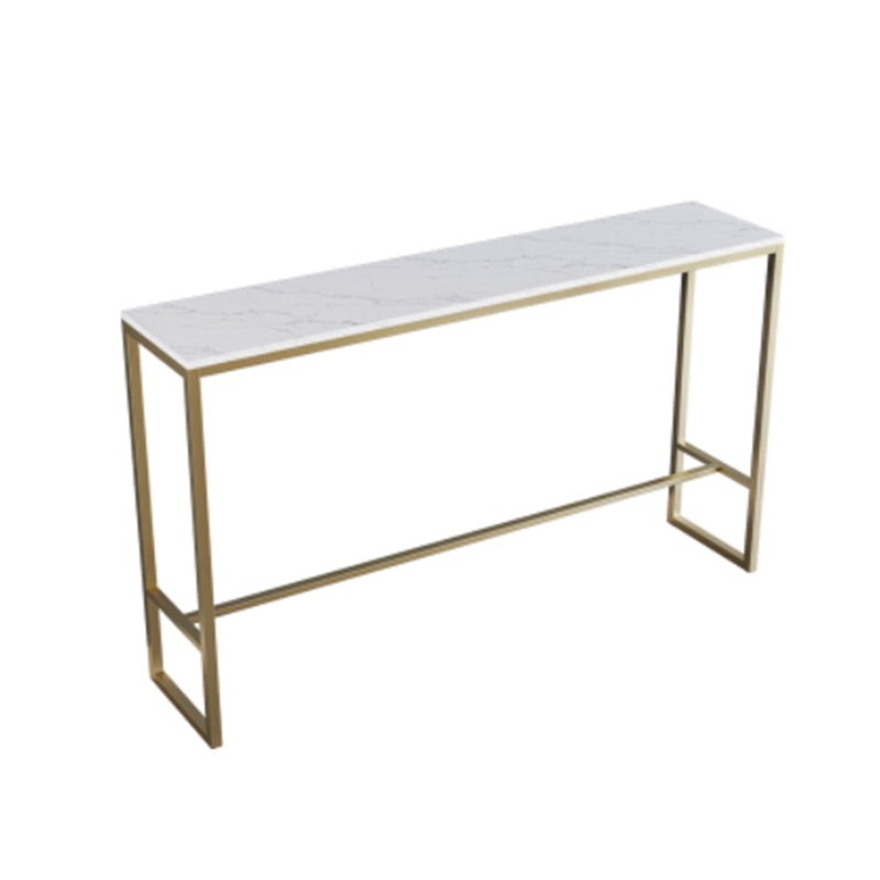 Glam Rectangle Bar Table Set 1/2/4 Pieces Faux Marble Pub Set for Dining Room White 118"L x 16"W Clearhalo 'Bar Furniture' 'furn' 'furn_home_bar_bar_sets' 'Furniture' 'Home Bars & Bar Sets' 'home_bar_bar_sets' 'Kitchen & Dining Furniture' 6561310