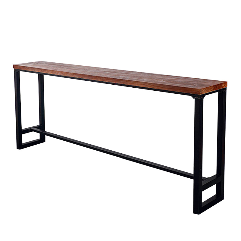 1/6/11 Pieces Bar Stool and Table Set Industrial Pub Dining Set Brown 79"L x 16"W Clearhalo 'Bar Furniture' 'furn' 'furn_home_bar_bar_sets' 'Furniture' 'Home Bars & Bar Sets' 'home_bar_bar_sets' 'Kitchen & Dining Furniture' 6561374