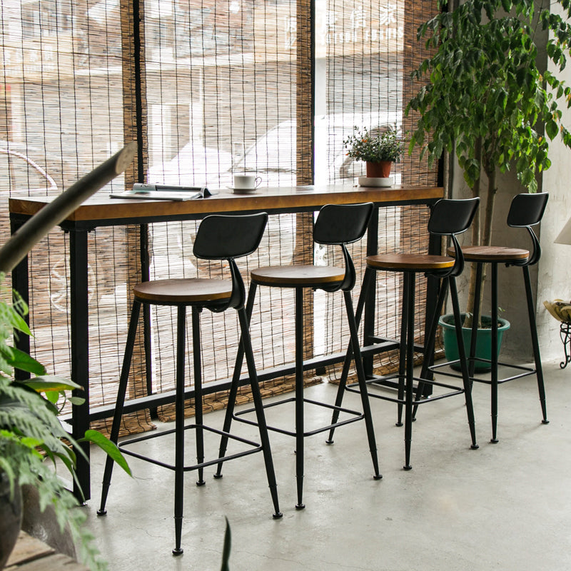 Contemporary Bar Table Set 1/5/7 Pieces Rectangle Solid Wood Counter Table Set 5 Pieces: Table, 4 Wood Stools Clearhalo 'Bar Furniture' 'furn' 'furn_home_bar_bar_sets' 'Furniture' 'Home Bars & Bar Sets' 'home_bar_bar_sets' 'Kitchen & Dining Furniture' 6561391