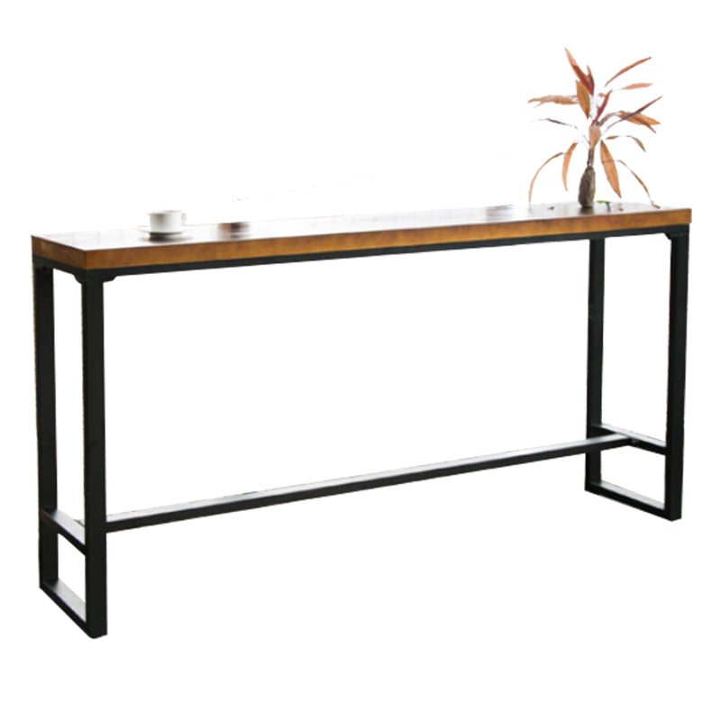 Contemporary Bar Table Set 1/5/7 Pieces Rectangle Solid Wood Counter Table Set Brown 86.6"L x 15.7"W Clearhalo 'Bar Furniture' 'furn' 'furn_home_bar_bar_sets' 'Furniture' 'Home Bars & Bar Sets' 'home_bar_bar_sets' 'Kitchen & Dining Furniture' 6561394