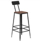 Juego de mesa de bar contemporáneo, mesa de mostrador rectangular de madera maciza de 1/6/11 piezas