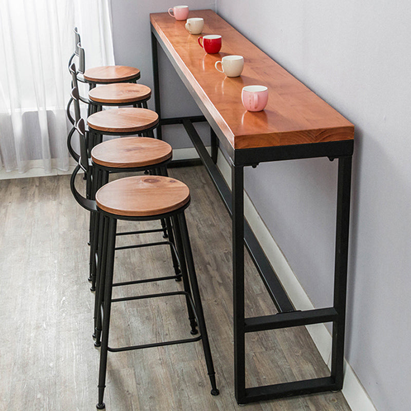 Juego de mesa de bar contemporáneo, mesa de mostrador rectangular de madera maciza de 1/6/11 piezas