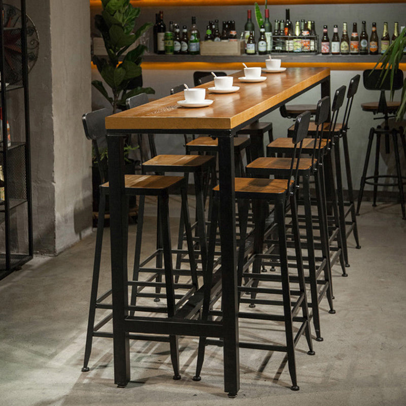 Industrial Style Pub Set 1/5/9 Pieces Solid Wood Pub Dining Set for Indoor Clearhalo 'Bar Furniture' 'furn' 'furn_home_bar_bar_sets' 'Furniture' 'Home Bars & Bar Sets' 'home_bar_bar_sets' 'Kitchen & Dining Furniture' 6561510