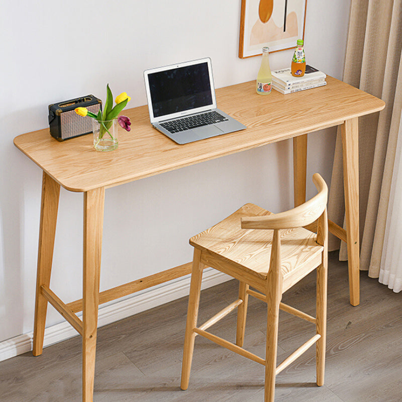Natural Colour Bar Table Set 1/2/3 Pieces Industrial Rectangle Solid Wood Bar Set Clearhalo 'Bar Furniture' 'furn' 'furn_home_bar_bar_sets' 'Furniture' 'Home Bars & Bar Sets' 'home_bar_bar_sets' 'Kitchen & Dining Furniture' 6561544