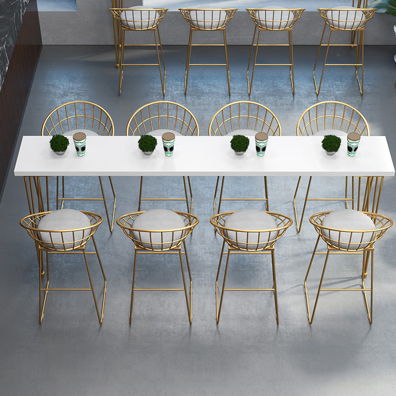 Glam Bar Table Set 1/5/9 Pieces Rectangle Solid Wood Pub Table with Upholstered Stool Clearhalo 'Bar Furniture' 'furn' 'furn_home_bar_bar_sets' 'Furniture' 'Home Bars & Bar Sets' 'home_bar_bar_sets' 'Kitchen & Dining Furniture' 6561592
