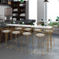 Glam Bar Table Set 1/5/9 Pieces Rectangle Solid Wood Pub Table with Upholstered Stool Clearhalo 'Bar Furniture' 'furn' 'furn_home_bar_bar_sets' 'Furniture' 'Home Bars & Bar Sets' 'home_bar_bar_sets' 'Kitchen & Dining Furniture' 6561595