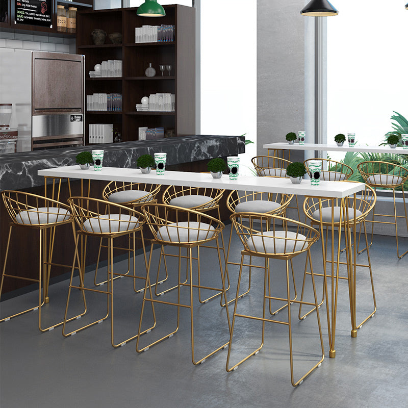 Glam Bar Table Set 1/5/9 Pieces Rectangle Solid Wood Pub Table with Upholstered Stool Clearhalo 'Bar Furniture' 'furn' 'furn_home_bar_bar_sets' 'Furniture' 'Home Bars & Bar Sets' 'home_bar_bar_sets' 'Kitchen & Dining Furniture' 6561595