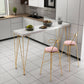 Juego de mesa de bar de madera maciza, juego de mesa de pub Glam rectangular de 1/3/5 piezas