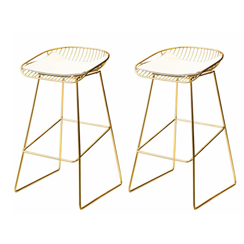 Glam Style Bar Set 1/2/4 Pieces Solid Wood Rectangle Counter Set White-Gold 30"H Stools (Set of 2) Clearhalo 'Bar Furniture' 'furn' 'furn_home_bar_bar_sets' 'Furniture' 'Home Bars & Bar Sets' 'home_bar_bar_sets' 'Kitchen & Dining Furniture' 6561744