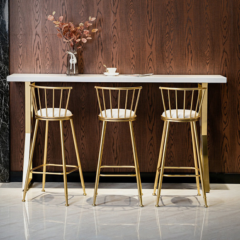 Glam Style Bar Set 1/2/4 Pieces Solid Wood Rectangle Counter Set 4 Pieces: Table, 3 Gold Stools Clearhalo 'Bar Furniture' 'furn' 'furn_home_bar_bar_sets' 'Furniture' 'Home Bars & Bar Sets' 'home_bar_bar_sets' 'Kitchen & Dining Furniture' 6561745