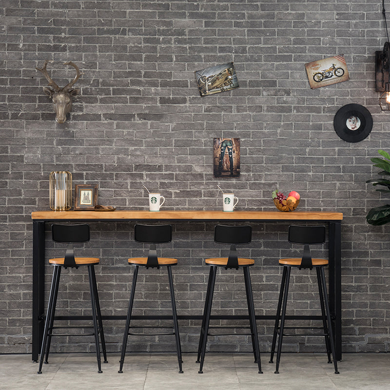Juego de barra de estilo industrial, juego de comedor de pub rectangular de madera maciza de 1/4/5/9 piezas