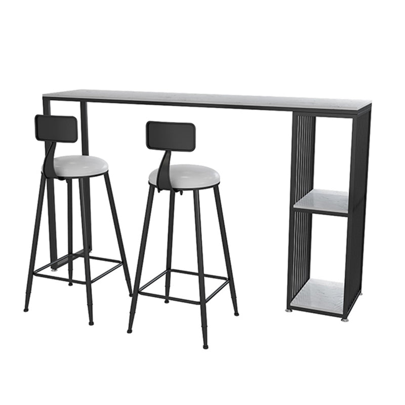 Modern Bar Table Set 1/2/3 Pieces Faux Marble Counter Table with Upholstered Stools Clearhalo 'Bar Furniture' 'furn' 'furn_home_bar_bar_sets' 'Furniture' 'Home Bars & Bar Sets' 'home_bar_bar_sets' 'Kitchen & Dining Furniture' 6561867