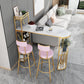 Modern Bar Table Set 1/2/3 Pieces Stone Bar Table and Stool Set 3 Pieces: Table, 2 Pink Stools Clearhalo 'Bar Furniture' 'furn' 'furn_home_bar_bar_sets' 'Furniture' 'Home Bars & Bar Sets' 'home_bar_bar_sets' 'Kitchen & Dining Furniture' 6561877