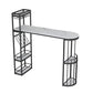 Modern Bar Table Set 1/2/3 Pieces Stone Bar Table and Stool Set White-Black 71"L x 16"W Clearhalo 'Bar Furniture' 'furn' 'furn_home_bar_bar_sets' 'Furniture' 'Home Bars & Bar Sets' 'home_bar_bar_sets' 'Kitchen & Dining Furniture' 6561878