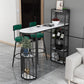 Modern Bar Table Set 1/2/3 Pieces Stone Bar Table and Stool Set 3 Pieces: Table, 2 Green Stools Clearhalo 'Bar Furniture' 'furn' 'furn_home_bar_bar_sets' 'Furniture' 'Home Bars & Bar Sets' 'home_bar_bar_sets' 'Kitchen & Dining Furniture' 6561880