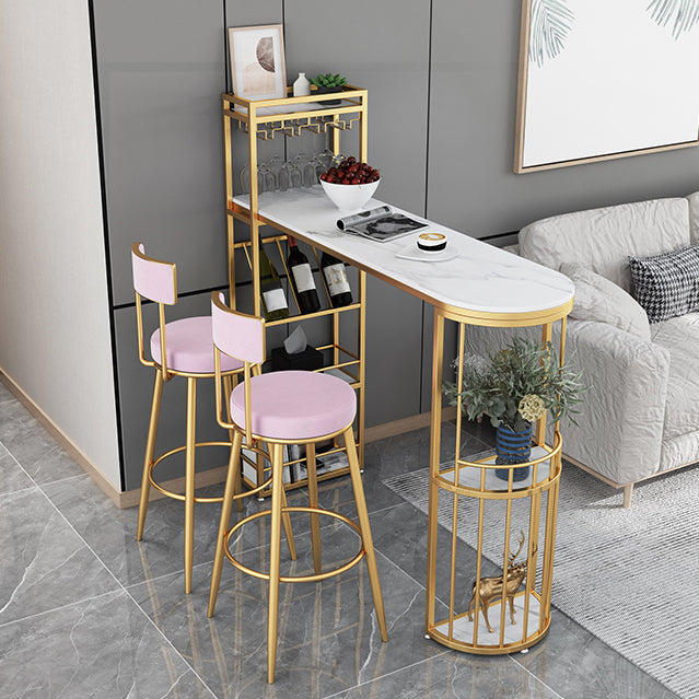 Modern Bar Table Set 1/2/3 Pieces Stone Bar Table and Stool Set Clearhalo 'Bar Furniture' 'furn' 'furn_home_bar_bar_sets' 'Furniture' 'Home Bars & Bar Sets' 'home_bar_bar_sets' 'Kitchen & Dining Furniture' 6561882