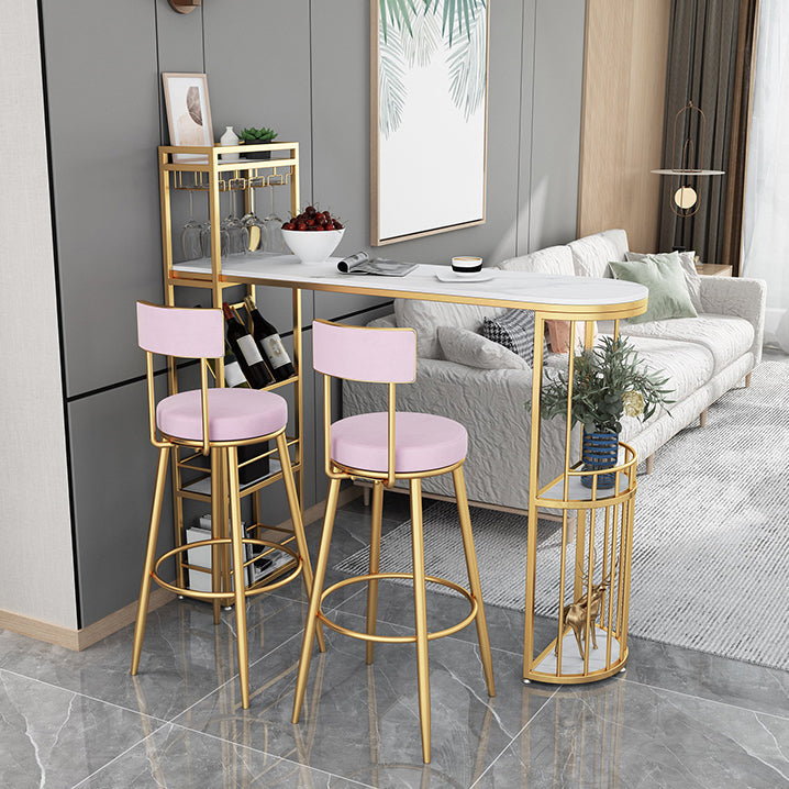 Modern Bar Table Set 1/2/3 Pieces Stone Bar Table and Stool Set Clearhalo 'Bar Furniture' 'furn' 'furn_home_bar_bar_sets' 'Furniture' 'Home Bars & Bar Sets' 'home_bar_bar_sets' 'Kitchen & Dining Furniture' 6561884