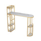 Modern Bar Table Set 1/2/3 Pieces Stone Bar Table and Stool Set White-Gold 71"L x 16"W Clearhalo 'Bar Furniture' 'furn' 'furn_home_bar_bar_sets' 'Furniture' 'Home Bars & Bar Sets' 'home_bar_bar_sets' 'Kitchen & Dining Furniture' 6561885