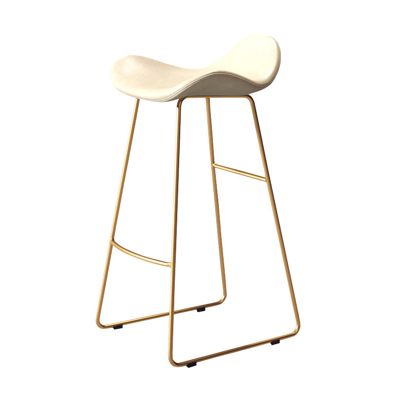 Glam Rectangle Pub Set 1/4 Pieces Counter Table with Upholstered Stools White-Gold 30"H Stool (Single) Clearhalo 'Bar Furniture' 'furn' 'furn_home_bar_bar_sets' 'Furniture' 'Home Bars & Bar Sets' 'home_bar_bar_sets' 'Kitchen & Dining Furniture' 6562158